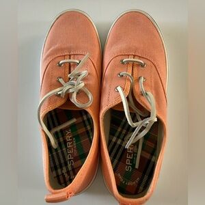 Sperry Women’s Crest CVO Retro Coral Canvas Sneakers Size 7.5